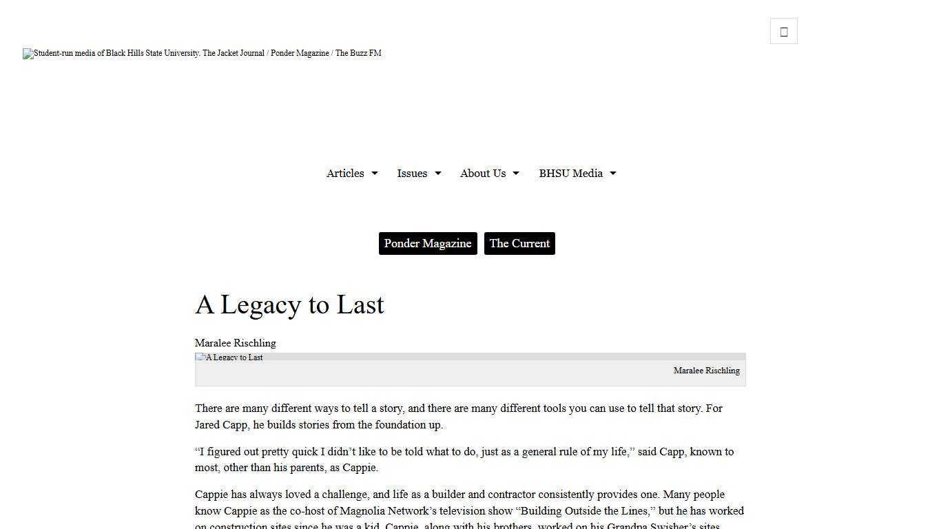 A Legacy to Last | BHSU Media